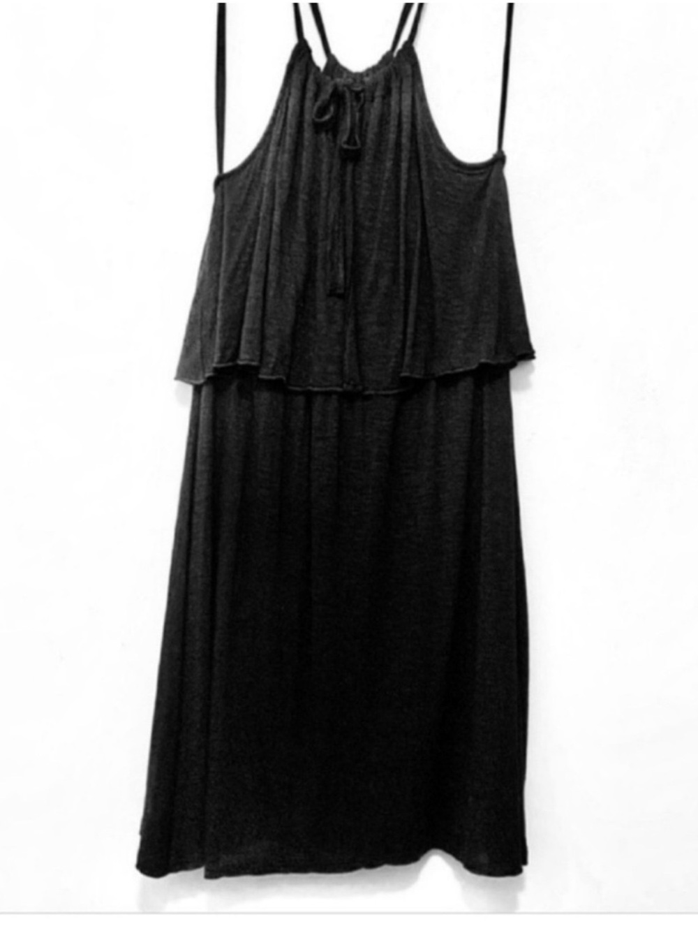 Blue Island Swimsuit Coverup Dress Jersey Knit Halter Top Black Size L